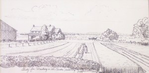 This was a sketch idea for the final painting of "Working in the Garden". I made an etching of also.