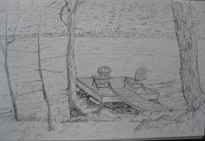 This is the pencil sketch of the dock.