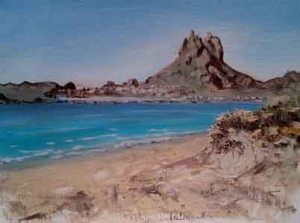 I painted this while relaxing on the beach.